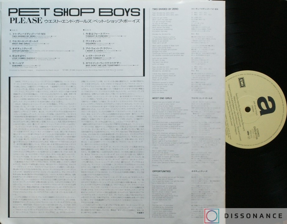 Виниловая пластинка Pet Shop Boys - Please (1986) - фото 2