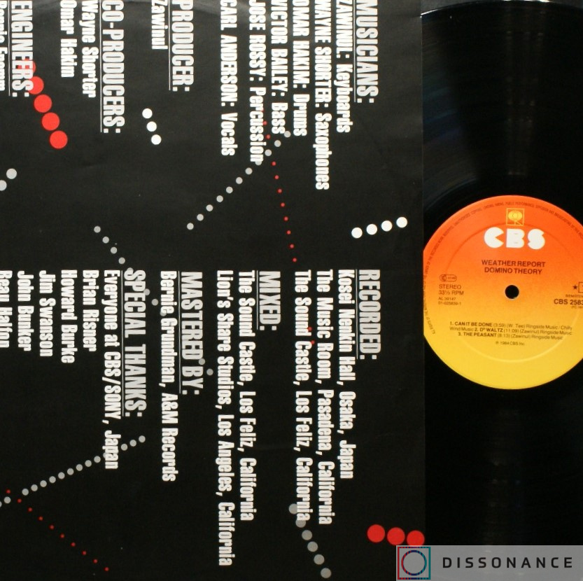 Виниловая пластинка Weather Report - Domino Theory (1984) - фото 2