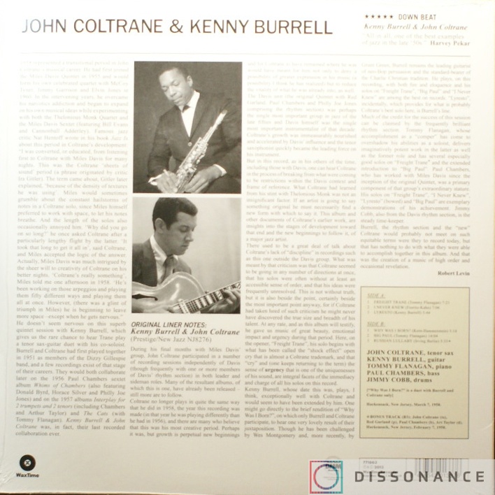 Виниловая пластинка John Coltrane - And Kenny Burrell (1957) - фото 1