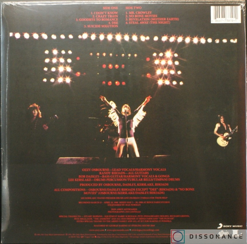 Виниловая пластинка Ozzy Osbourne - Blizzard Of Ozz (1981) - фото 1