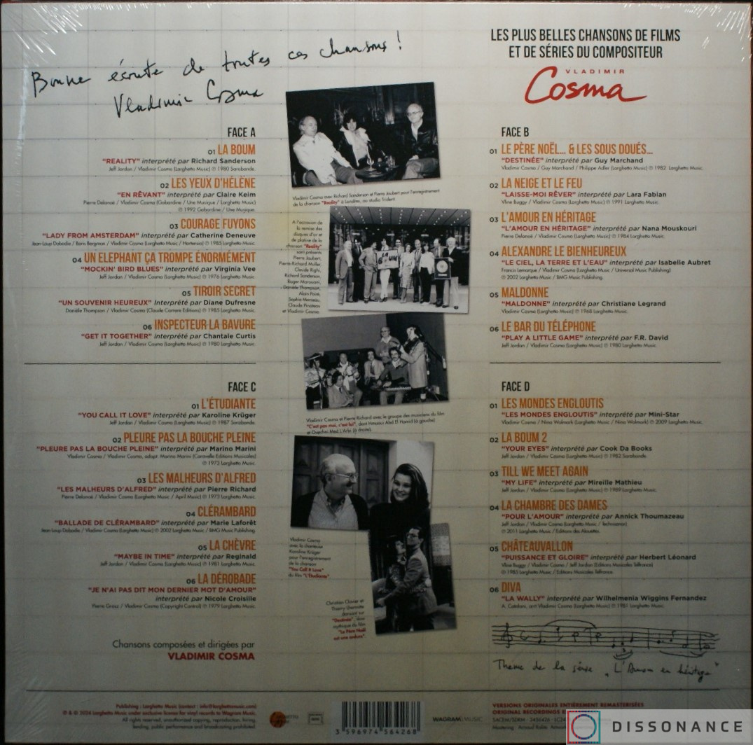 Виниловая пластинка Vladimir Cosma - Ses Plus Belles Chanson (2024) - фото 1