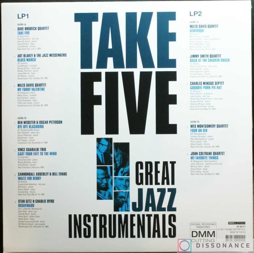 Виниловая пластинка V/A - Take Five Great Jazz Instrumentals (2017) - фото 1