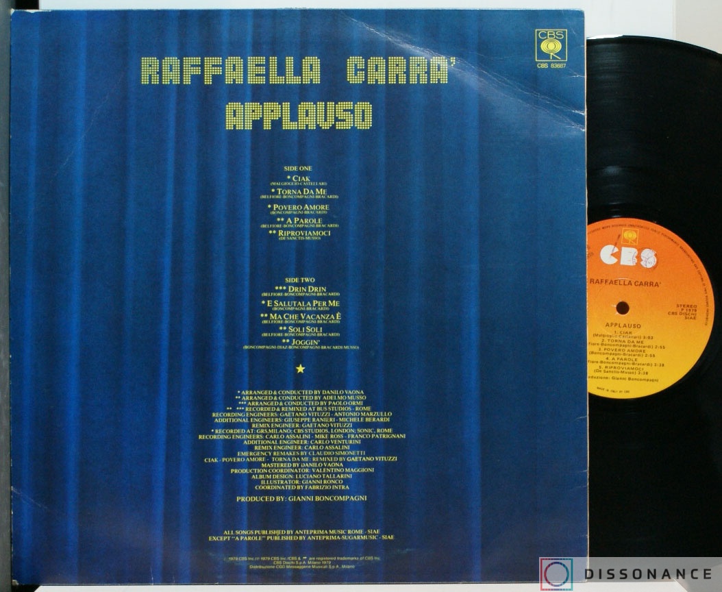 Виниловая пластинка Raffaella Carra - Applauso (1979) - фото 1