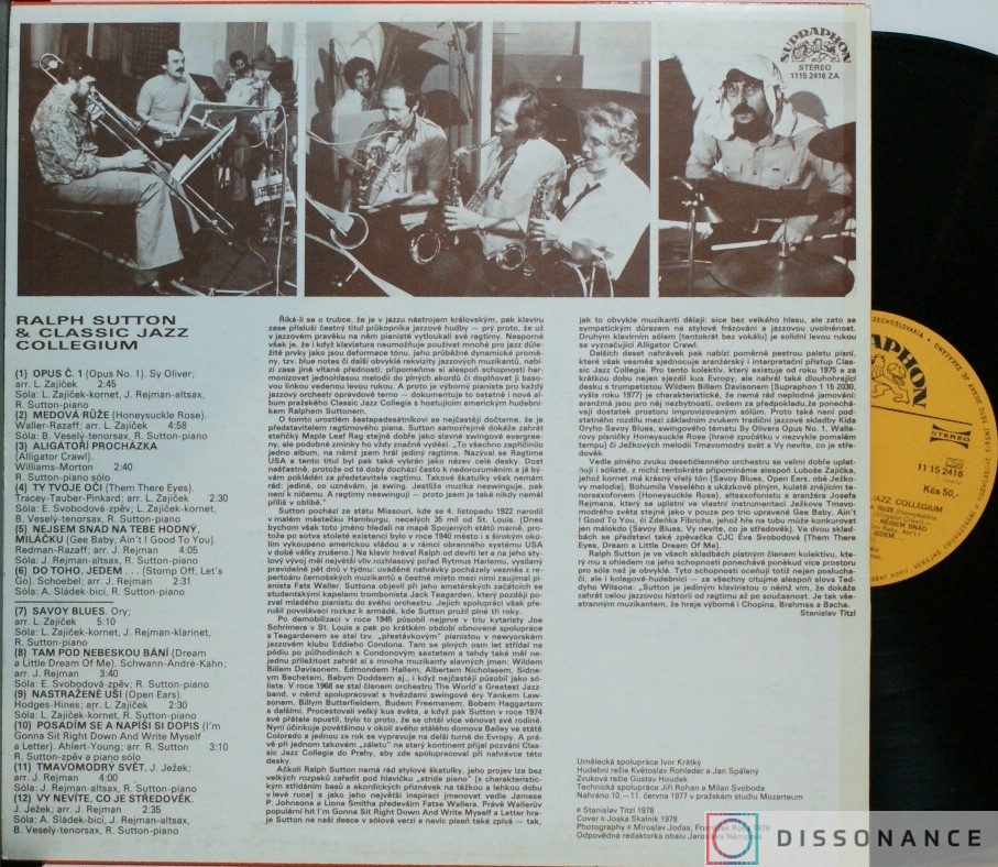 Виниловая пластинка Ralph Sutton - Classic Jazz Collegium (1979) - фото 1