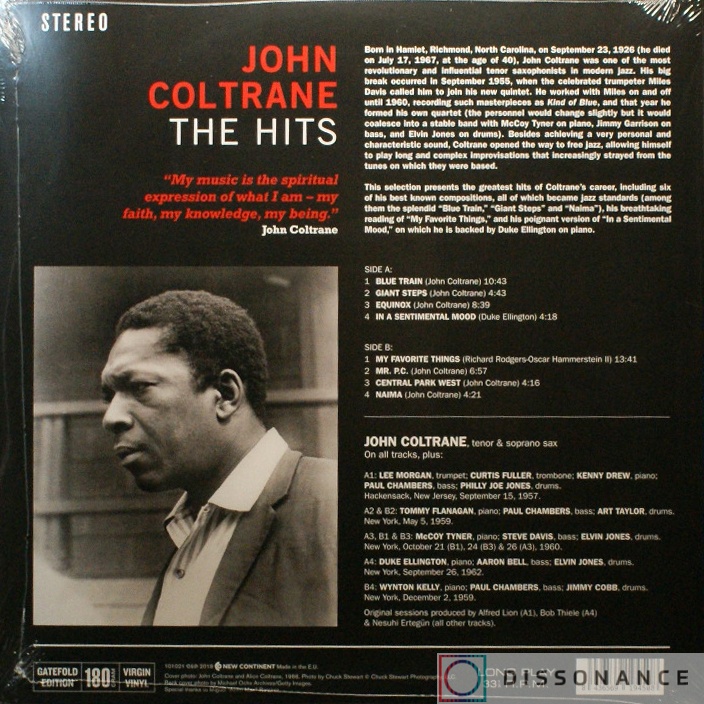Виниловая пластинка John Coltrane - The Hits (2019) - фото 1