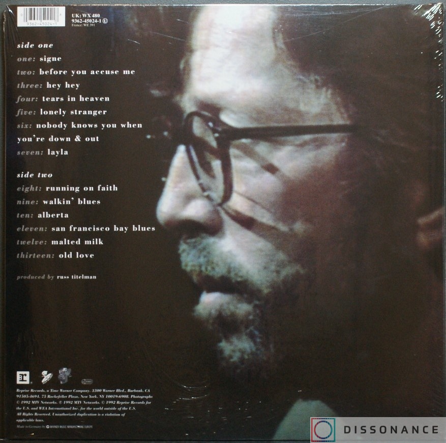 Виниловая пластинка Eric Clapton - Unplugged (1992) - фото 1