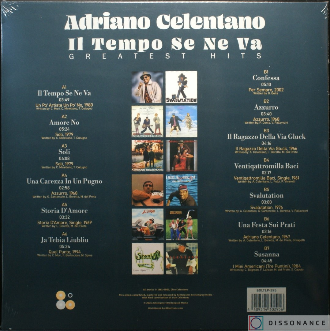 Виниловая пластинка Adriano Celentano - Greatest Hits Il Tempo Se Ne Va (2026) - фото 1
