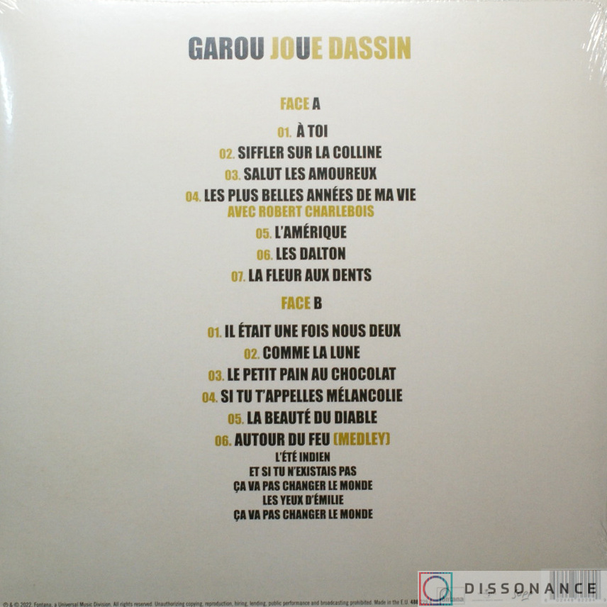 Виниловая пластинка Garou - Garou Joue Dassin (2022) - фото 1