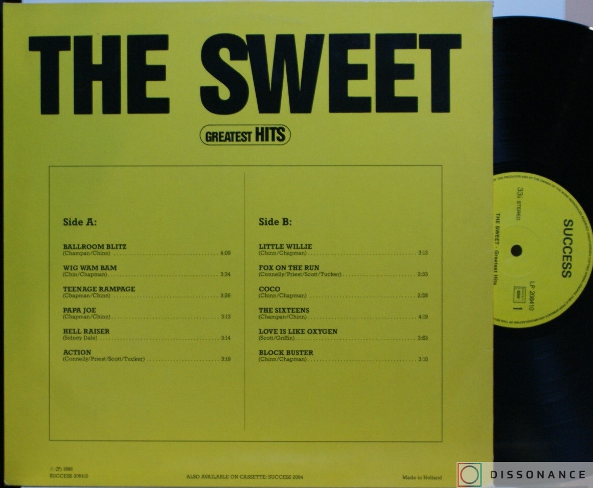 Виниловая пластинка Sweet - Greatest Hits (1986) - фото 1.