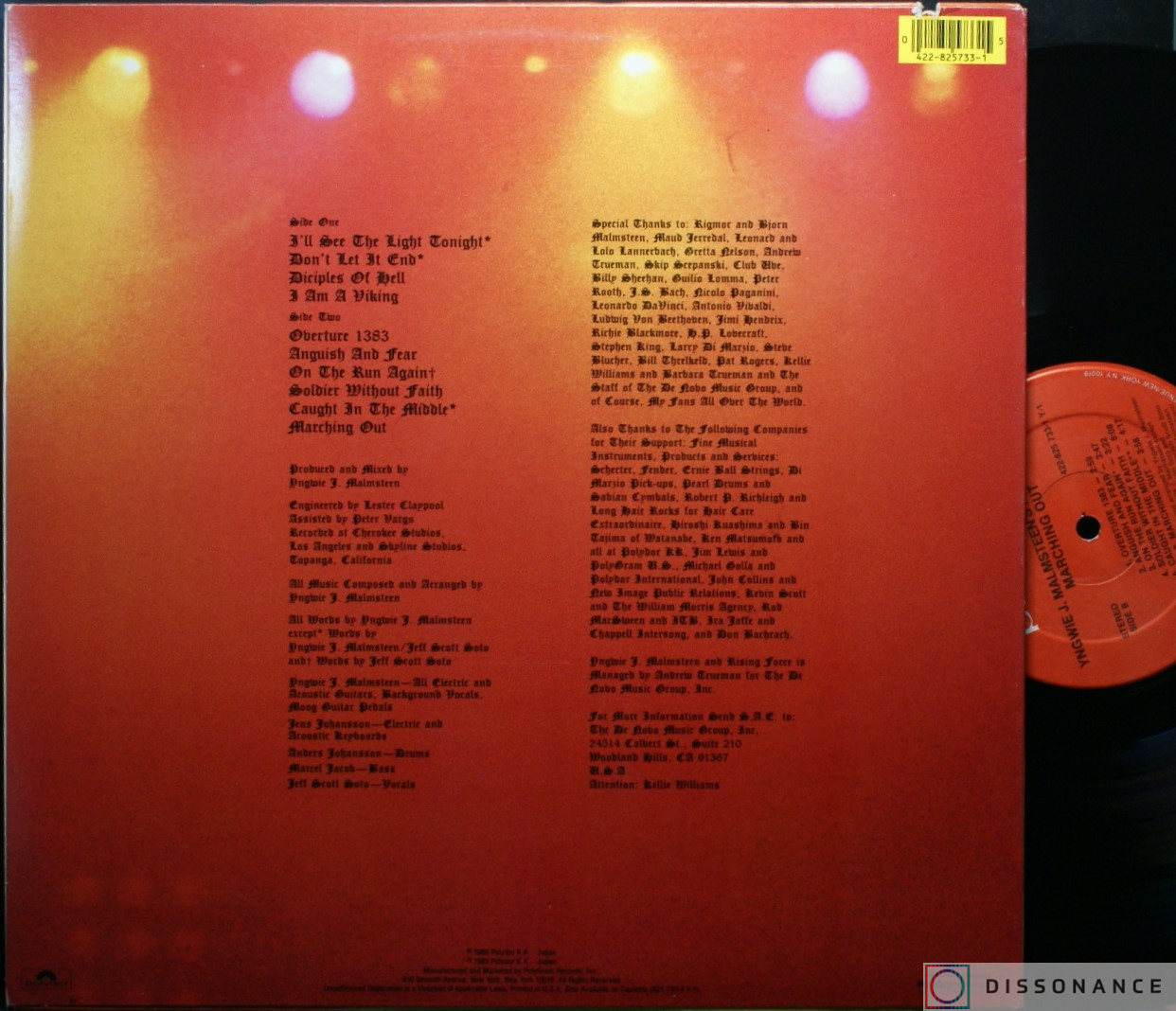 Виниловая пластинка Yngwie Malmsteen - Marching Out (1985) - фото 1