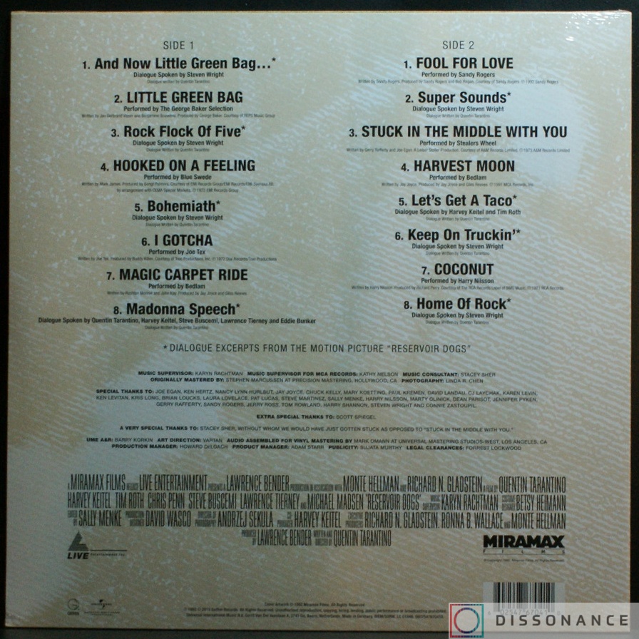 Виниловая пластинка V/A - Reservoir Dogs (1992) - фото 1