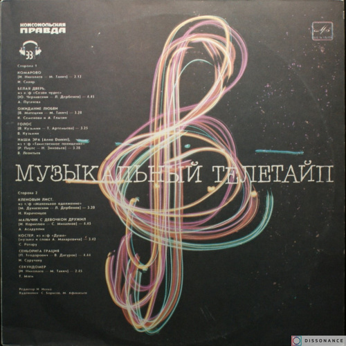 Виниловая пластинка V/A - Музыкальный Телетайп (1986)