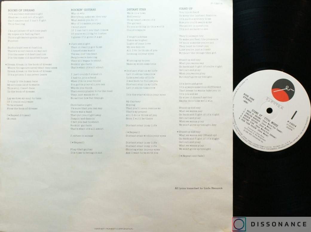 Виниловая пластинка Steve Morse Band - Stand Up (1985) - фото 2