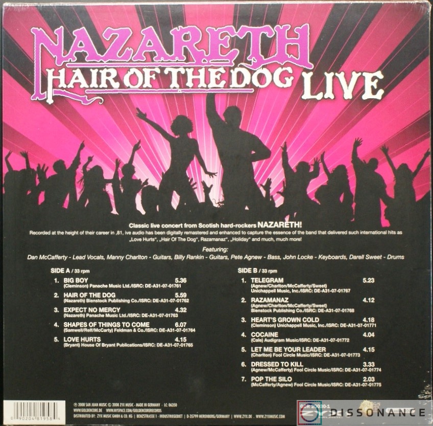 Виниловая пластинка Nazareth - Hair Of The Dog Live (2004) - фото 1
