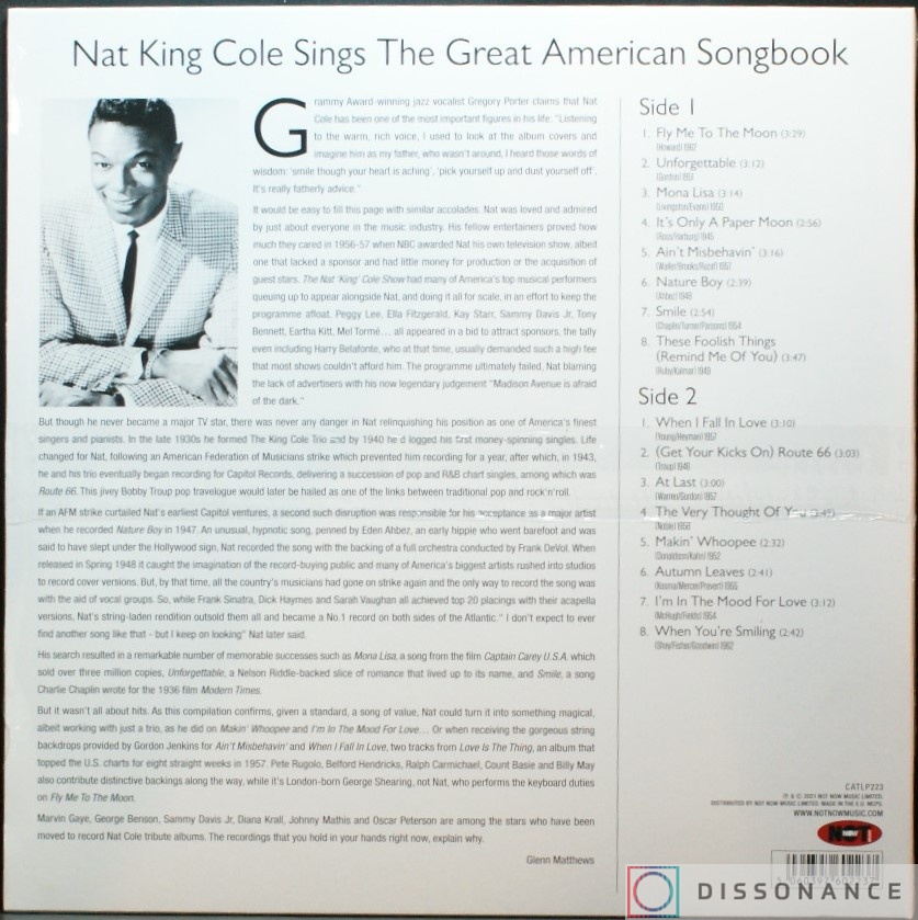 Виниловая пластинка Nat King Cole - Great American Songbook (2021) - фото 1