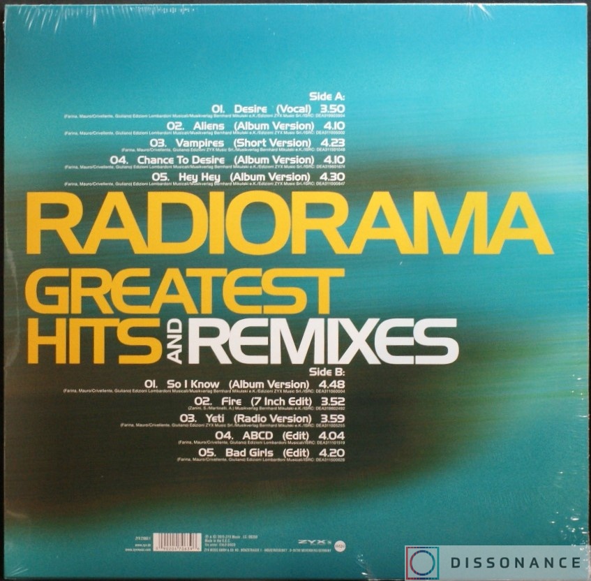 Виниловая пластинка Radiorama - Greatest Hits Of Radiorama (2015) - фото 1