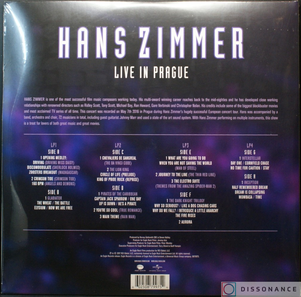 Виниловая пластинка Hans Zimmer - Live In Prague (2017) - фото 1