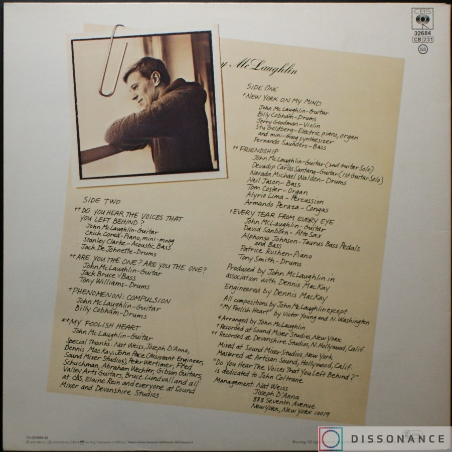Виниловая пластинка John McLaughlin - Electric Guitarist (1978) - фото 2