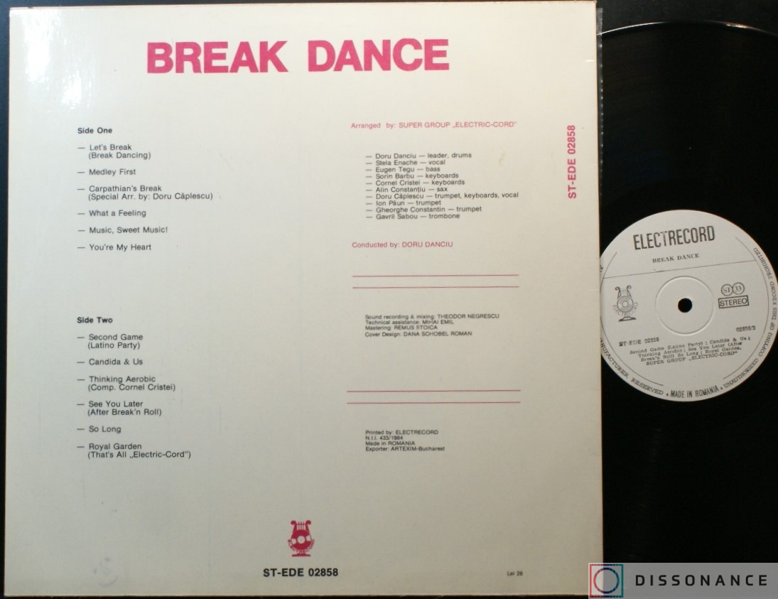 Виниловая пластинка Electric Cord Group - Break Dance (1986) - фото 1