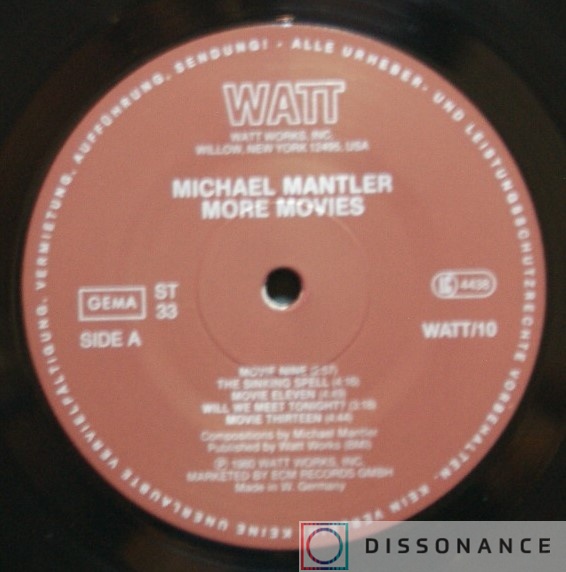 Виниловая пластинка Michael Mantler - More Movies (1980) - фото 2