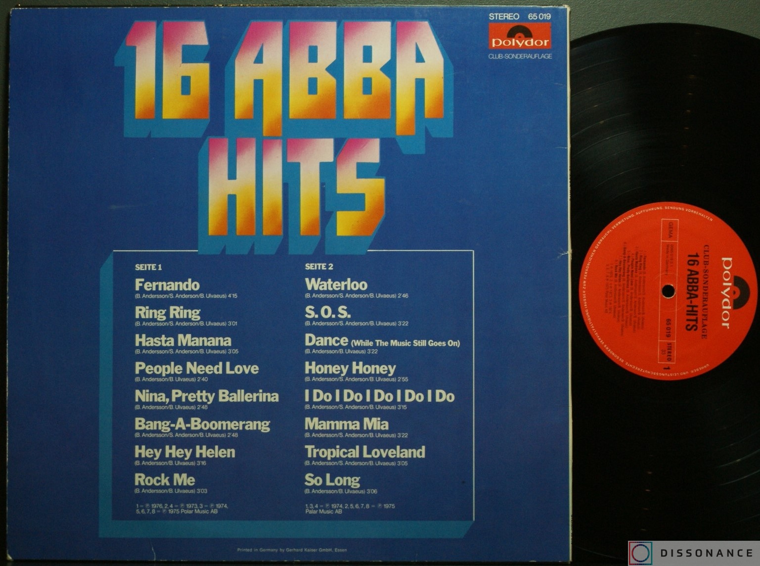 Виниловая пластинка Abba - 16 Abba Hits (1976) - фото 1