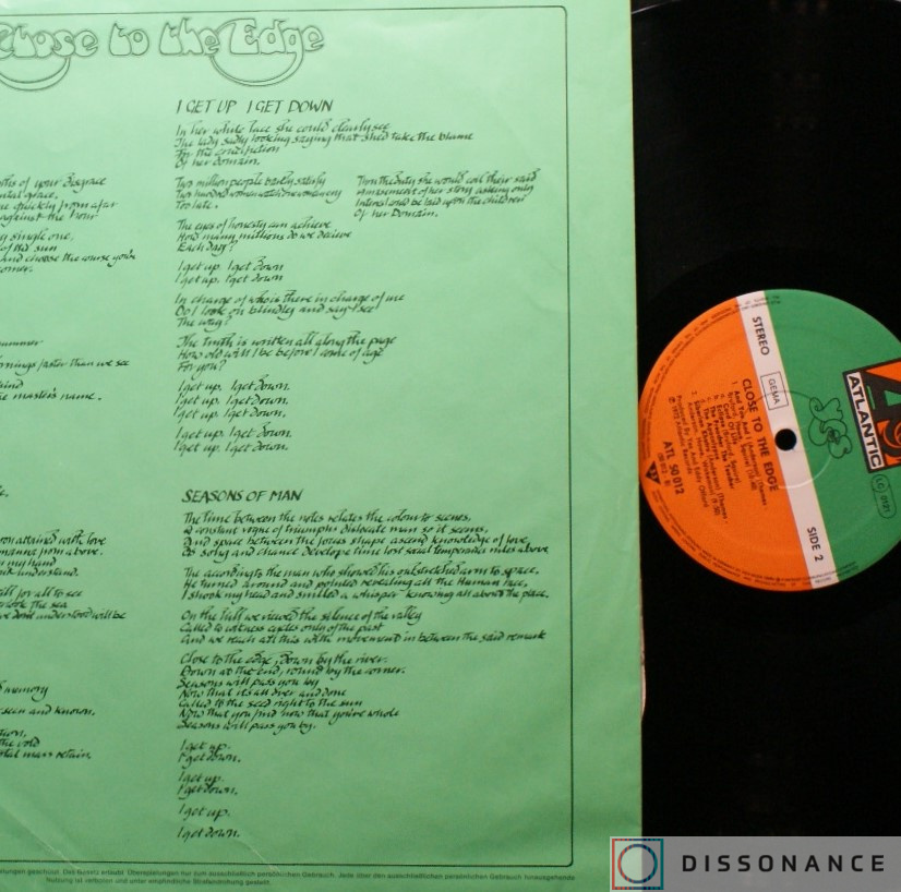 Виниловая пластинка Yes - Close To The Edge (1972) - фото 3