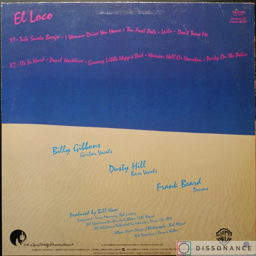 Виниловая пластинка ZZ Top - El Loco (1981) - фото 1