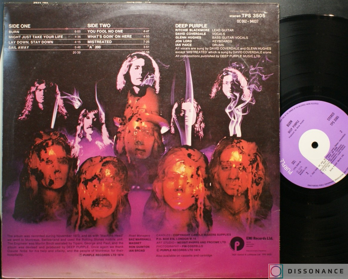 Виниловая пластинка Deep Purple - Burn (1974) - фото 1