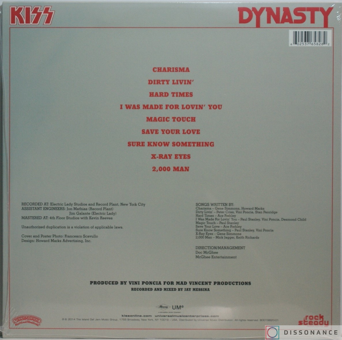 Виниловая пластинка Kiss - Dynasty (1979) - фото 1