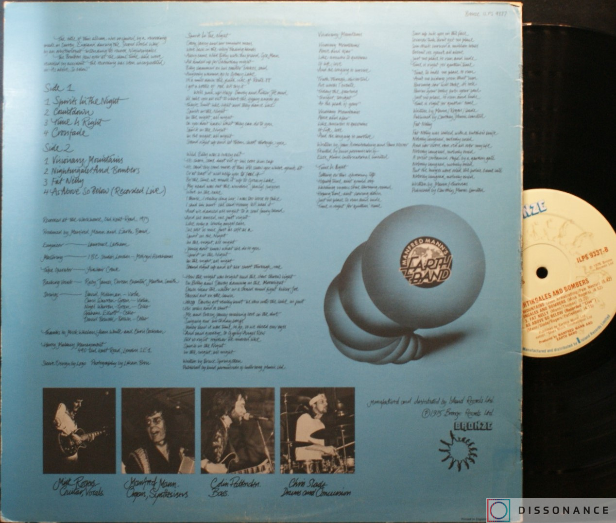 Виниловая пластинка Manfred Mann - Nightingales And Bombers (1975) - фото 1