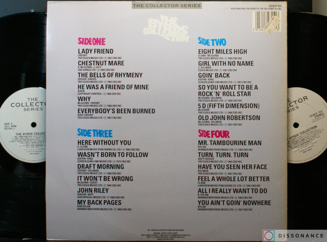 Виниловая пластинка Byrds - Byrds Collection (1986) - фото 2