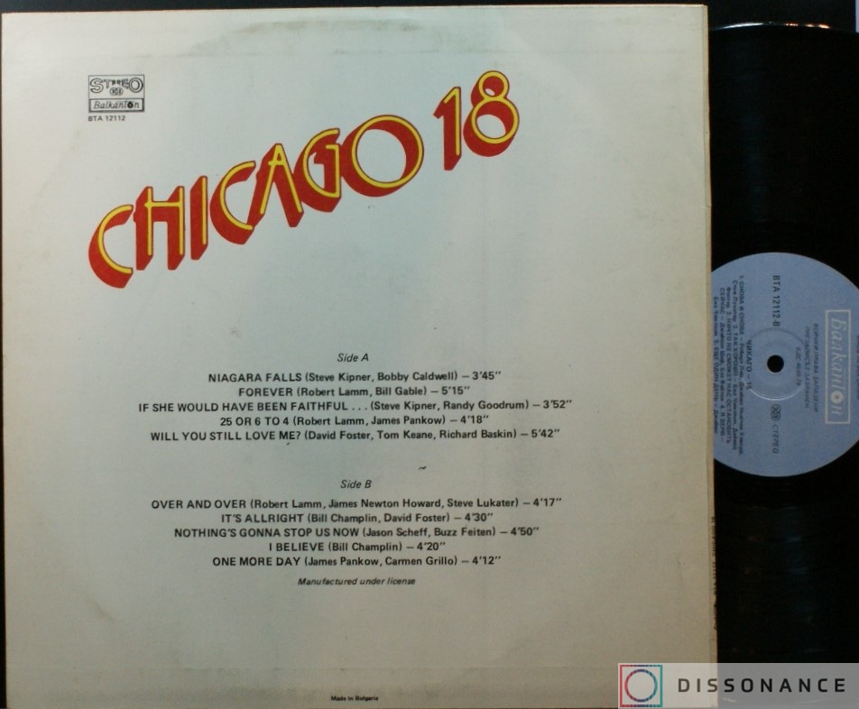 Виниловая пластинка Chicago - Chicago 18 (1986) - фото 1