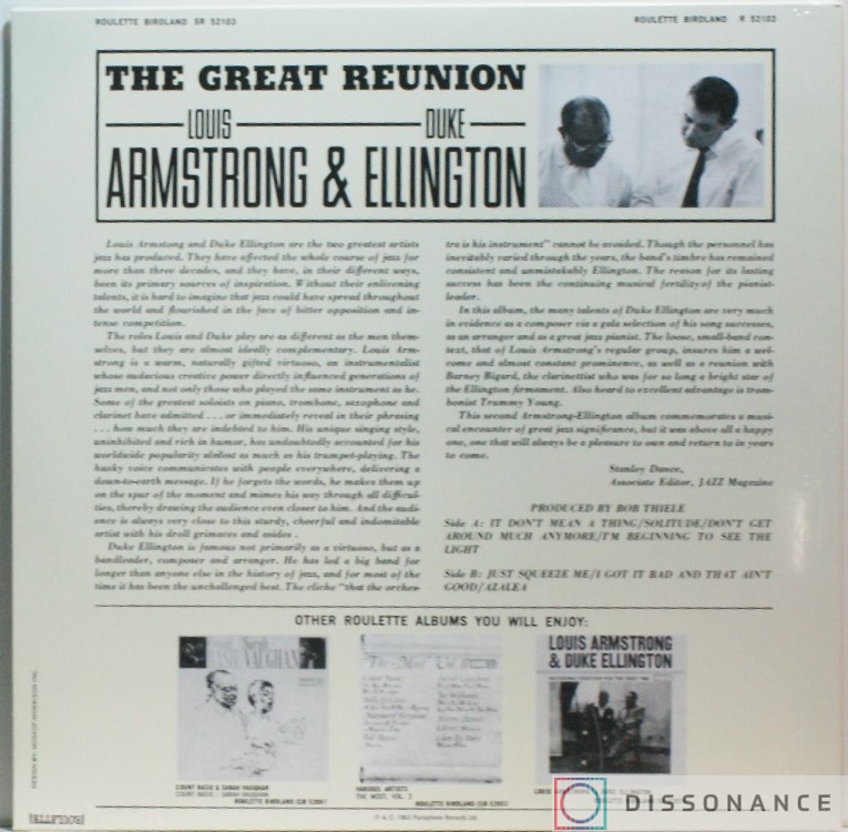 Виниловая пластинка Louis Armstrong - Great Reunion With Duke Ellington (1963) - фото 1